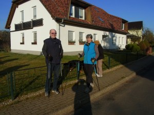 Peter Uwe and Astrid have these walking sticks. Rather than slowing them down, they make them walk faster, very fast indeed!