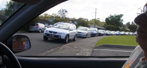 Not only the car-park but also the street was packed full.