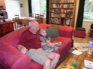 7 months old Lucas with Peter, his great-granddad