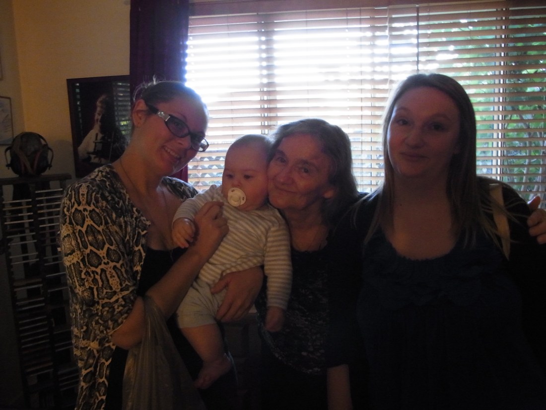 Great-grandma or maybe super-grandma? It's lovely to feel the baby's skin!