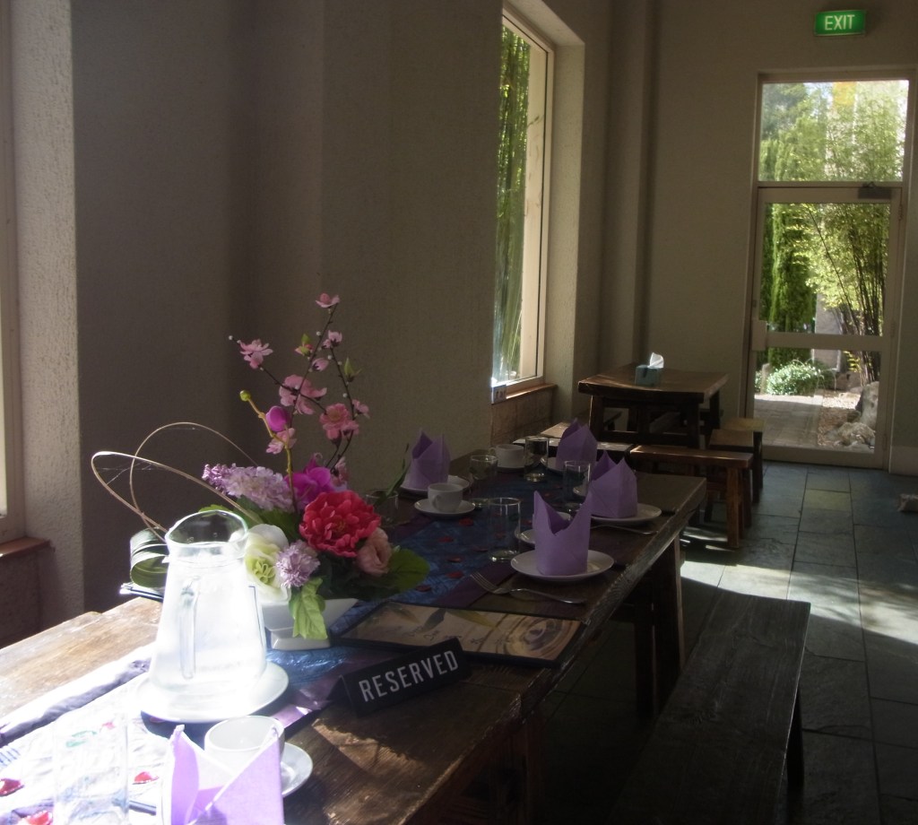 I noticed this beautifully decorated reserved table.