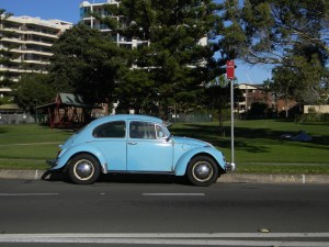 Peter saw this beautiful little car in the street and took a picture of it.