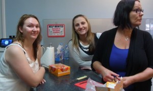 Tash and Roxy are also happy to have their picture taken in the kitchen