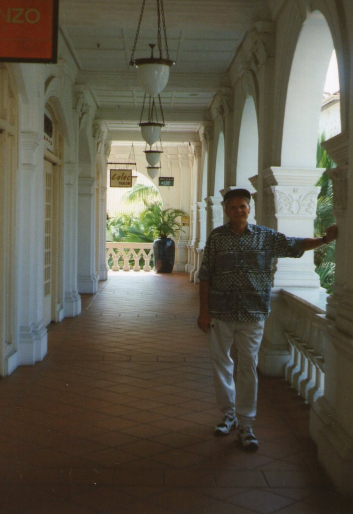 This walkway belongs to Raffles Hotel.