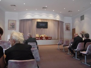 This is where a funeral service was held for Les, our neighbour. We all miss him very much.