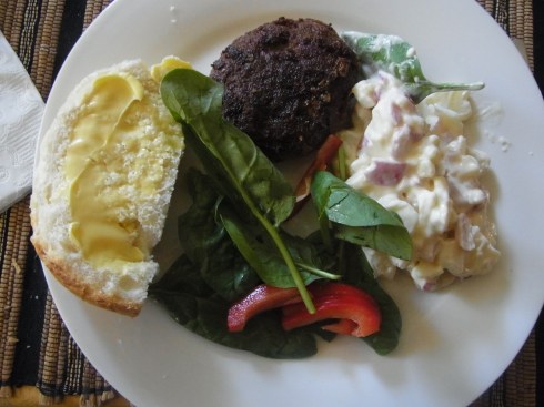 This is what my plate looked like for lunch, yesterday, 9th February 2914.