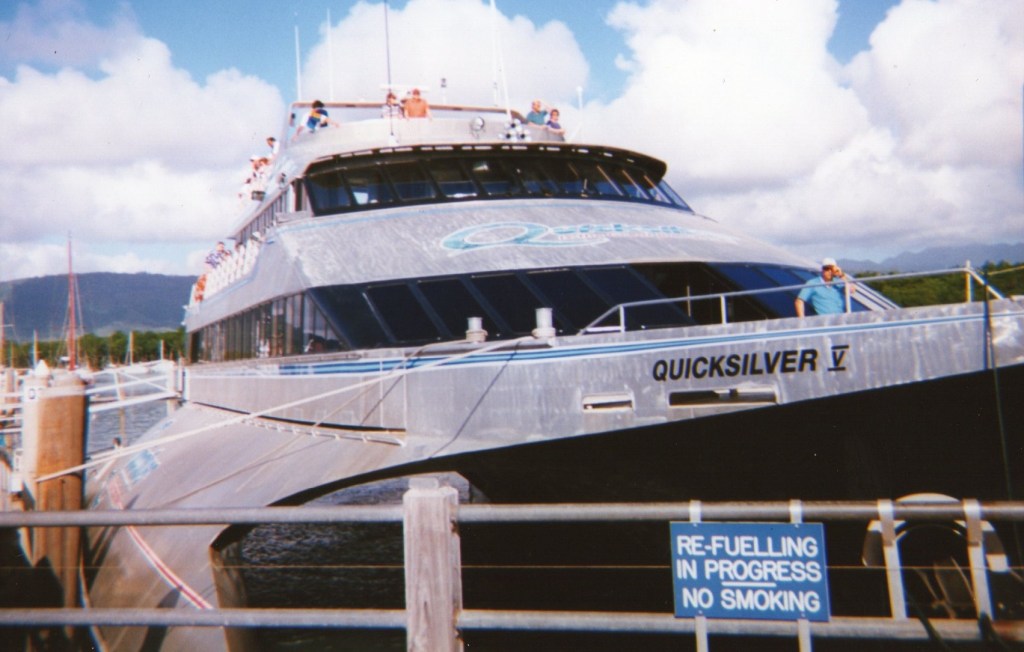 After two nights in Cairns a boat like this one took us up to Port Douglas.