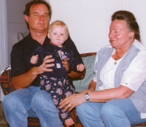 Ilse enjoyed visiting our son Martin and youngest grandchild with us in Newcastle.