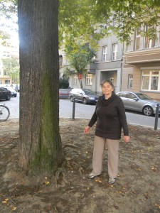 Here I am under that tree in September 2012,