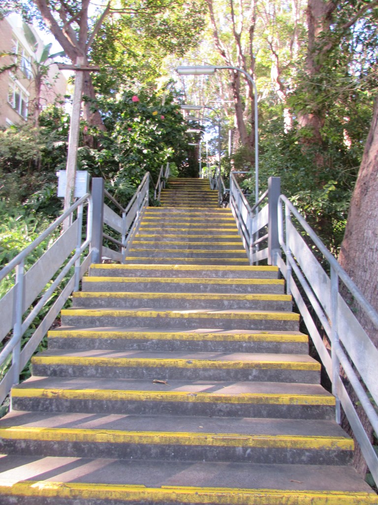 We had to climb up here.