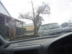 There must have been a little bit of drizzle while we had been sitting in the restaurant.