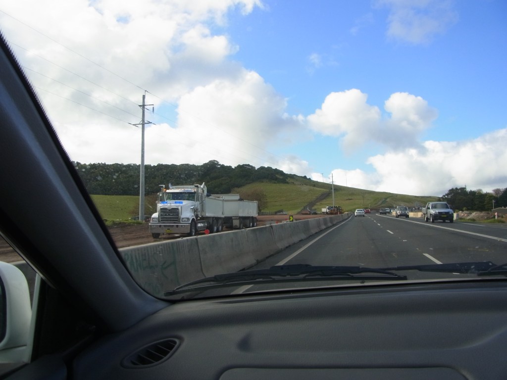A truck that's being used for road building.