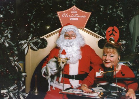 Gaby can celebrate Christmas 2003 with companion dog Honey.