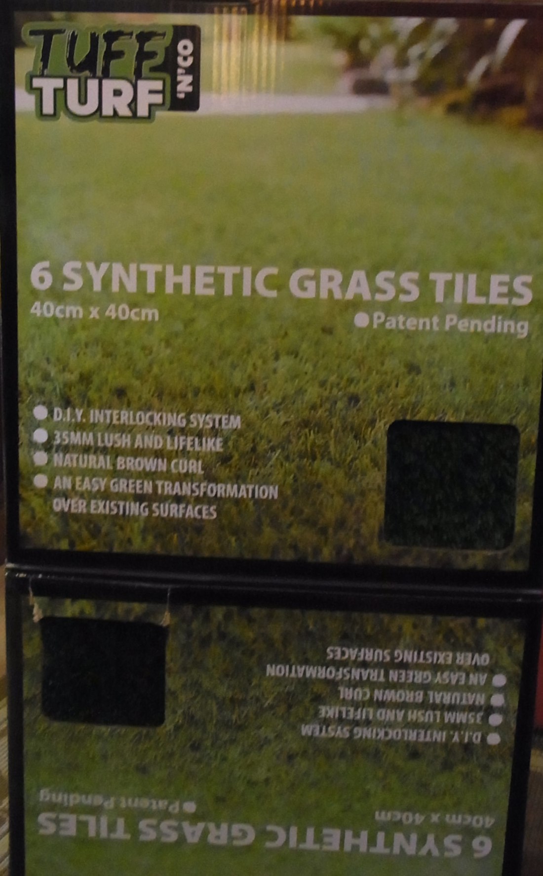 Also some SYNTHETIC GRASS TILES for our back yard