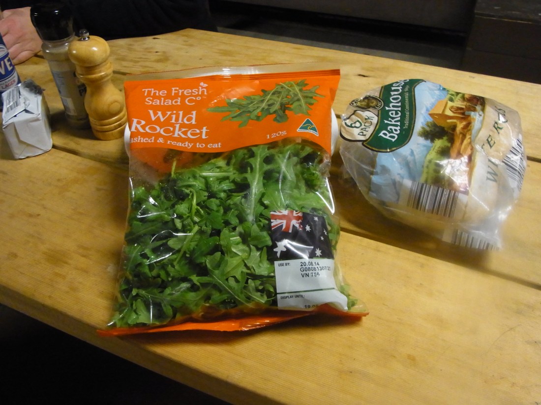 Caroline had brought bags of rock salad along. Delicious!