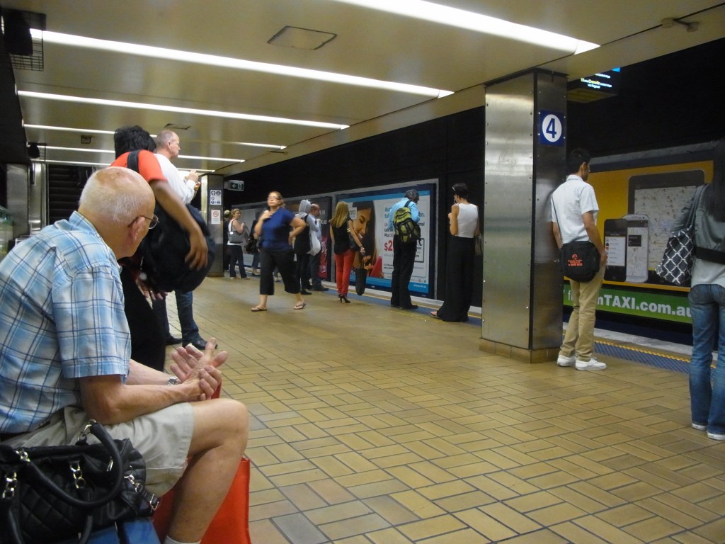 People waiting for the train.