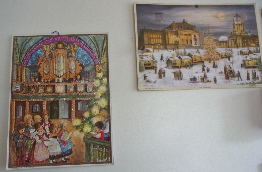 Peter fastened the calendars to a wall and tries to find the relevant number of the day every morning! Some numbers are really hard to find!