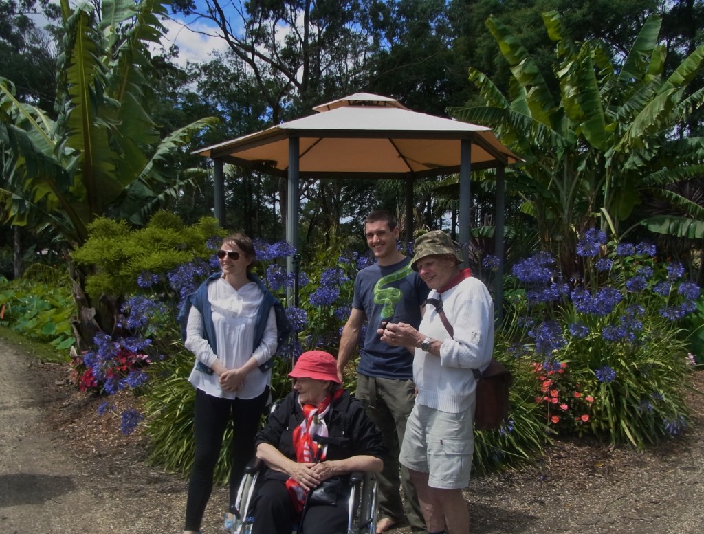 Caroline, Tristan and Peter. I  had asked for a wheelchair when we bought the tickets to enter the garden.