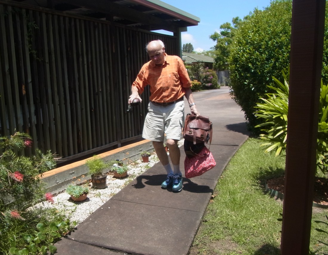 Peter is back home from a bit of shopping.