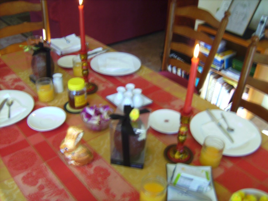 In preparation for breakfast . . . 