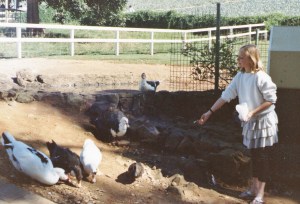 Caroline seems to enjoy farm life.