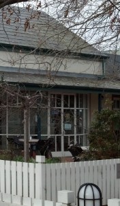 The Entrance to the cafe, which was heated pleasantly.