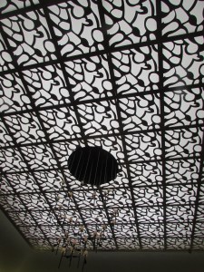 We noticed this great ceiling in the room where we were sitting.