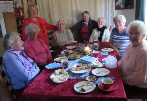 On Monday, the 28th, one week after my birthday, I had our monthly women's meeting at my place. 