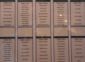 There were yen round tables for the wedding guests.