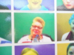 We found a picture of Gaby in this huge mosaic.