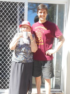 Tristan with Grandmother Uta.