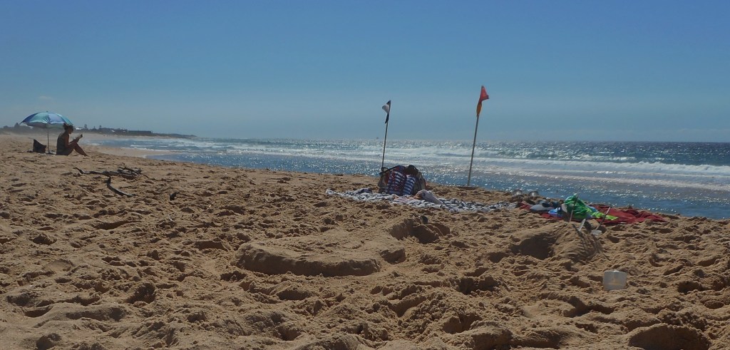 Someone had built this in an area where the sand was moist enough.