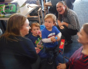 Here is Ebony with her two sons Lucas and Alexander. Caroline and Natasha are looking on.