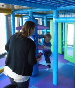 Alexander is about to try out a bit of climbing.