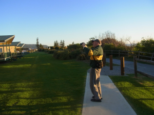 We went for an early morning walk.