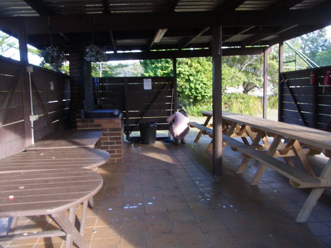 This was the barbecue area on Saturday morning.